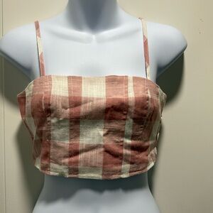 Forever 21 Plaid Side Button Cropped Tank SZ Small